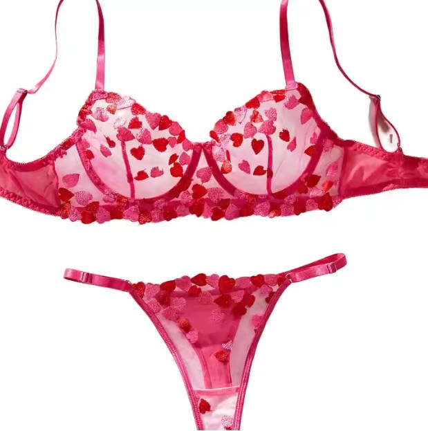 Women's Luxury Transparent Floral Embroidery Push-Up Bra Set Erotic Sexy Lingerie Lace Decoration Best Wholesale Sexy Underwear