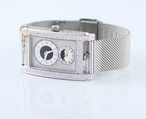 Wholesale D VVS Moissanite Diamond Bling Bling Rectangle Dial Ladies Fashion Waterproof Luxury Watch For Women