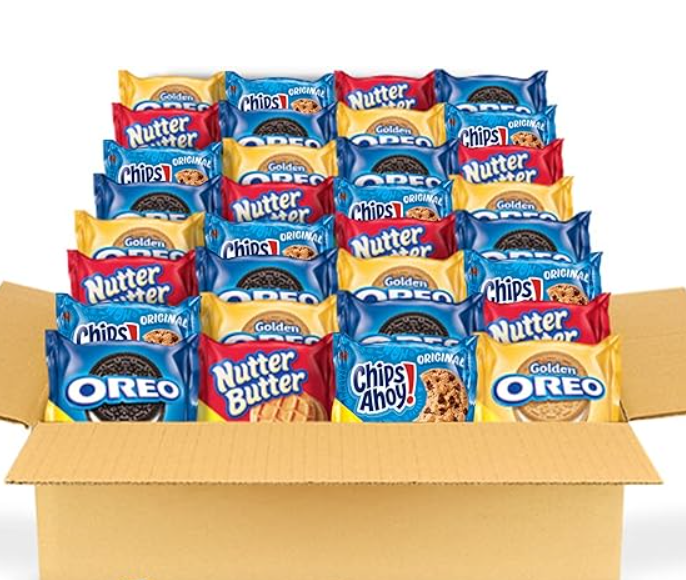 OREO Original, OREO Golden, CHIPS AHOY! & Nutter Butter Cookie Snacks Variety Pack, 56 Snack Packs (2 Cookies Per Pack)