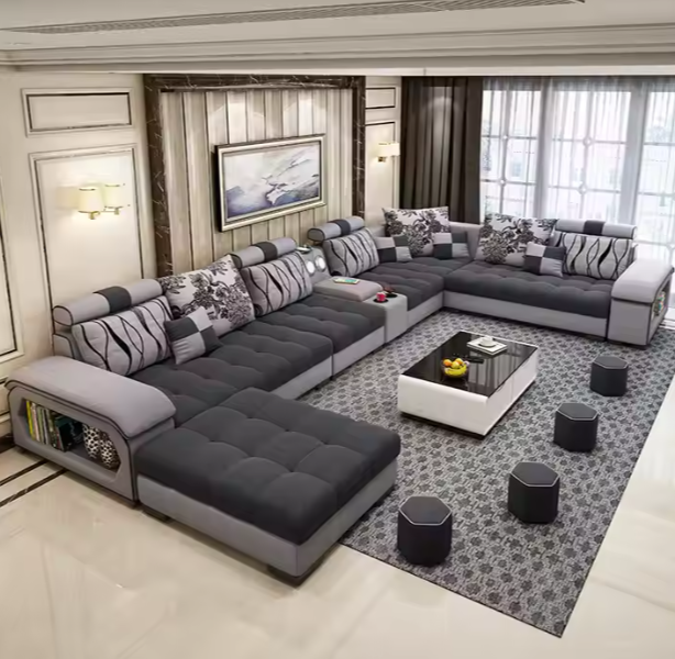 Fabric sofa set furniture living room removable washable modern italian living room sofas Nordic corner chaise luxury sofa