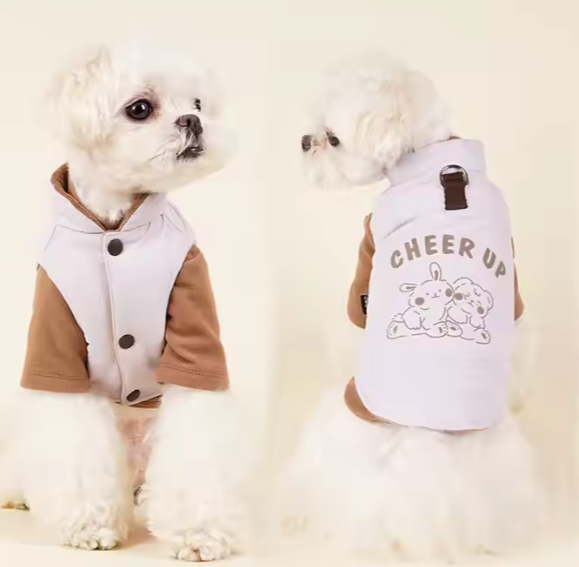 Custom Pet Apparel Luxury Cat Clothes Dog Outwear Simply 2 Legs Dog Winter Clothes Warm Print Dog Vest