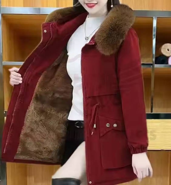 Latest Design Winter Puffer Coat Loose-fit Fleece-lined Cotton Coat Thickened Jacket Breathable Women's Parkas from Pakistan