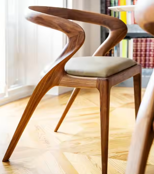 Elefante Heavy Duty Leather Villa Seat Modern Luxury Wood Dining Room Chairs Home Wood And Leather Solid Wood Dining Chair