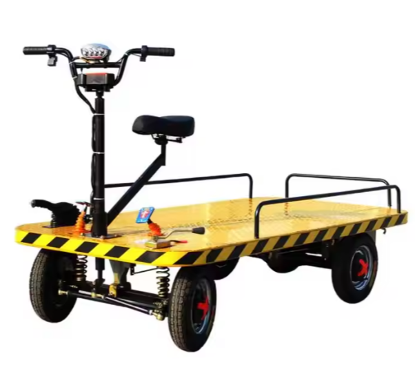 Motorized cable flat car electric transporting cart
