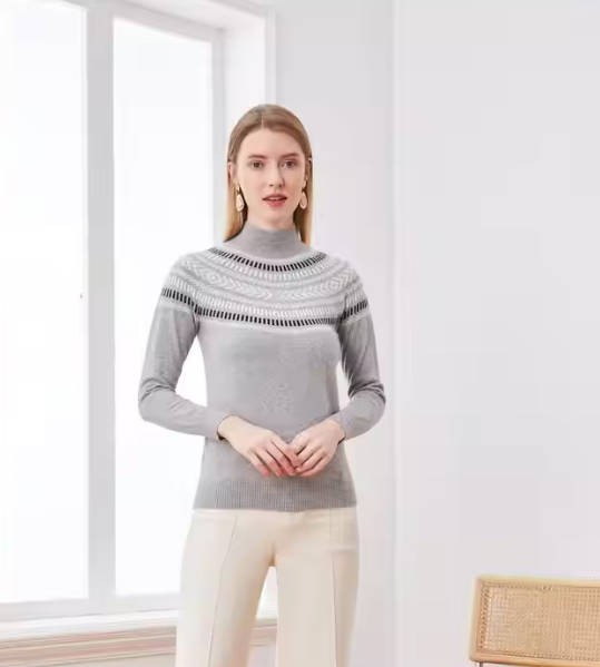 Quality cashmere women's clothing sweaters Women's high necked cashmere sweater