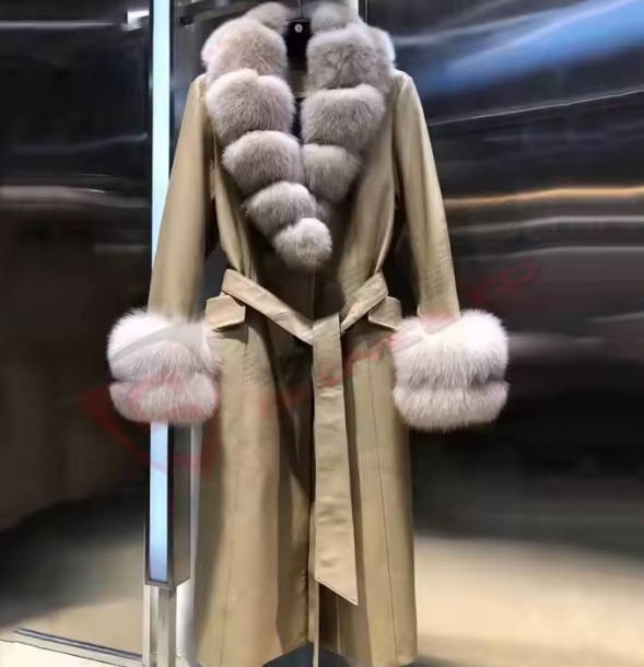 Plus-Size New Arrival Cotton Breathable Winter Fashion Thick-Fur Jacket Windbreakers Ladies Leather Coats With Longed Fur-collar