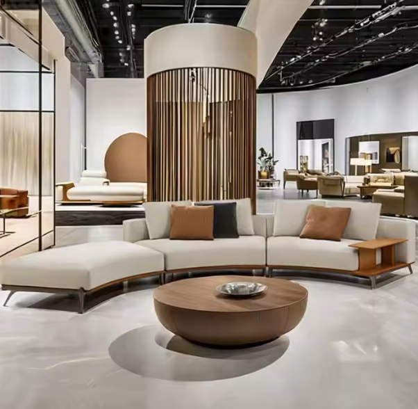 Luxury modern furniture European design fabric curved sofa combination sofa set villa sofa