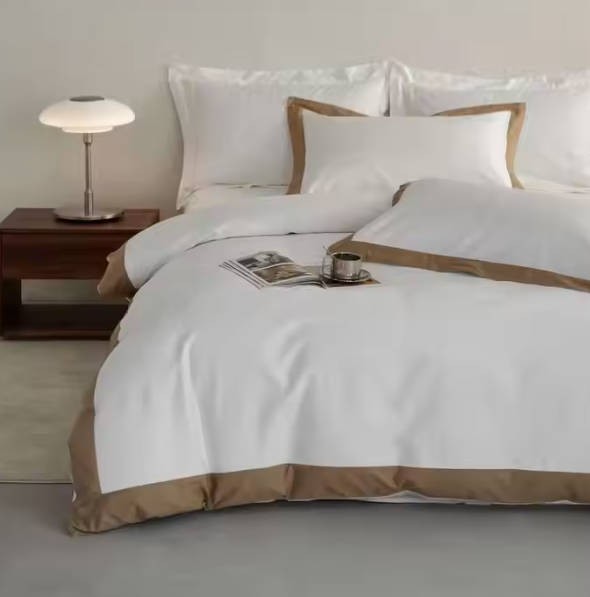 Wholesale 100% Cotton White Hotel Bed Cover Set Patchwork Bedding Set For Home