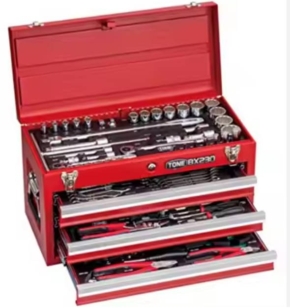 Socket and torque wrench of stainless steel & titanium. Manufactured by Tone. Made in Japan (mechanics tool set)