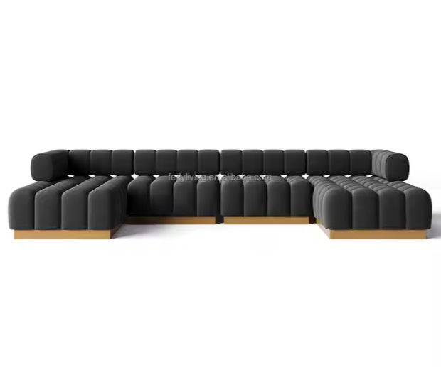 Ferly Latest Fashion Design Sectional Sofa living Room Furniture Modular Customizable Segmented U-shaped sofa