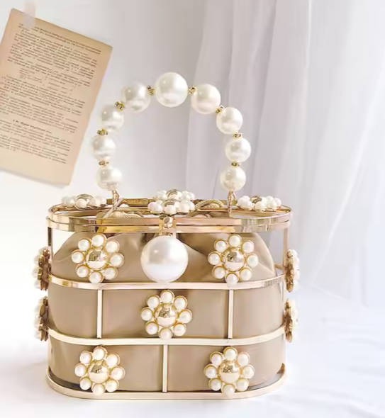 French Niche BagsinsFashion Pearl Bucket Bag Chain Summer Women's Cross-body Bag