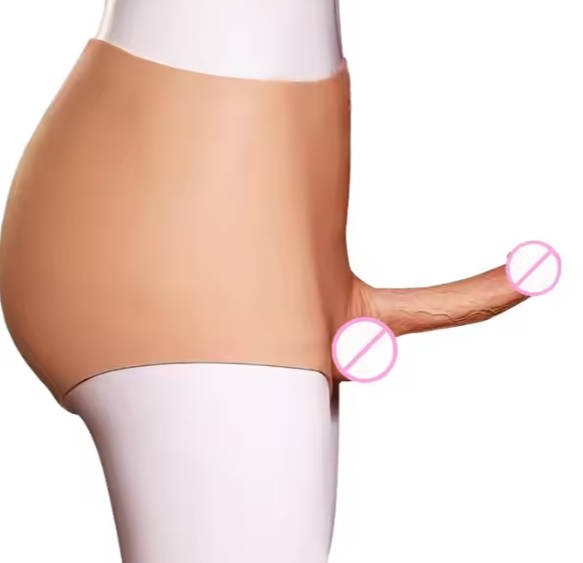 Adult Realistic Silicone Strap-On Dildo with Wearable Leather Pants Huge 2.0 Solid Dildo for Lesbian Pleasure